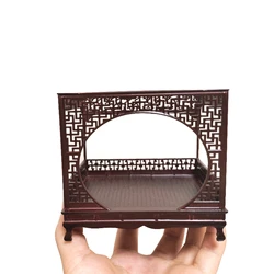 1pc 1:25 Doll Bed Chinese Dollhouse Bedroom Furniture Miniature Accessories for Model House Decoration Craft Construction Kit