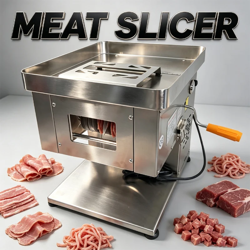 Desktop Stainless Steel Meat Slicer Multifunctional Fresh Meat Cutting Machine