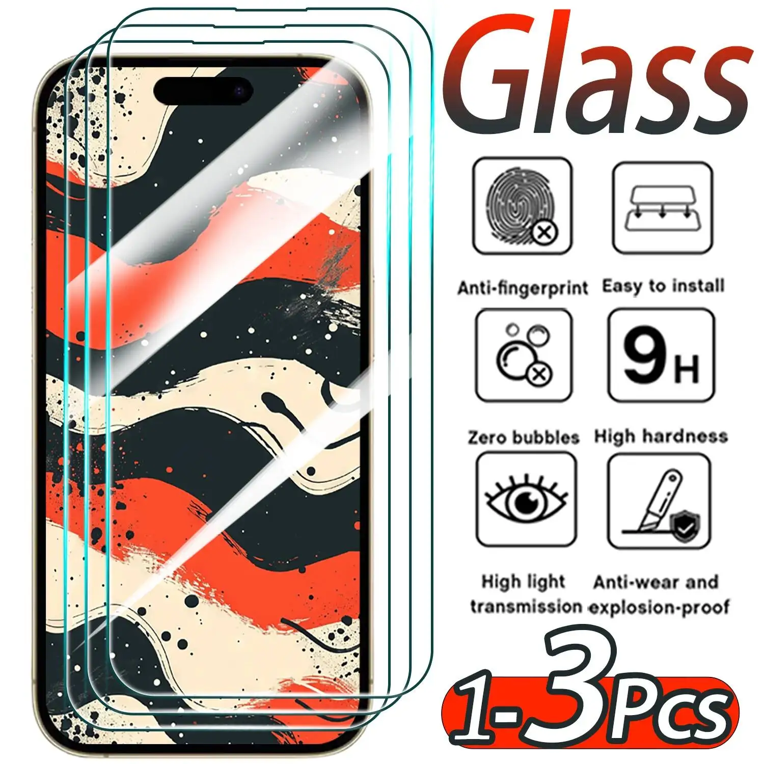 

3-1 шт. HD прозрачная защитная пленка для экрана 16 14 16E 15 Plus, закаленное стекло для Iphone 13 12 11 Pro Max X XR XS