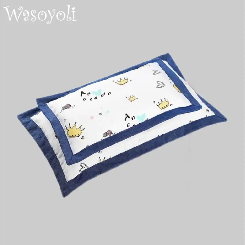 Baby Pillow Case 100% Cotton Sleep Nursing Support 0 To 6 Years Cartoon Pillow Case Kids Printed Shaping Cushion Infant Pillowl