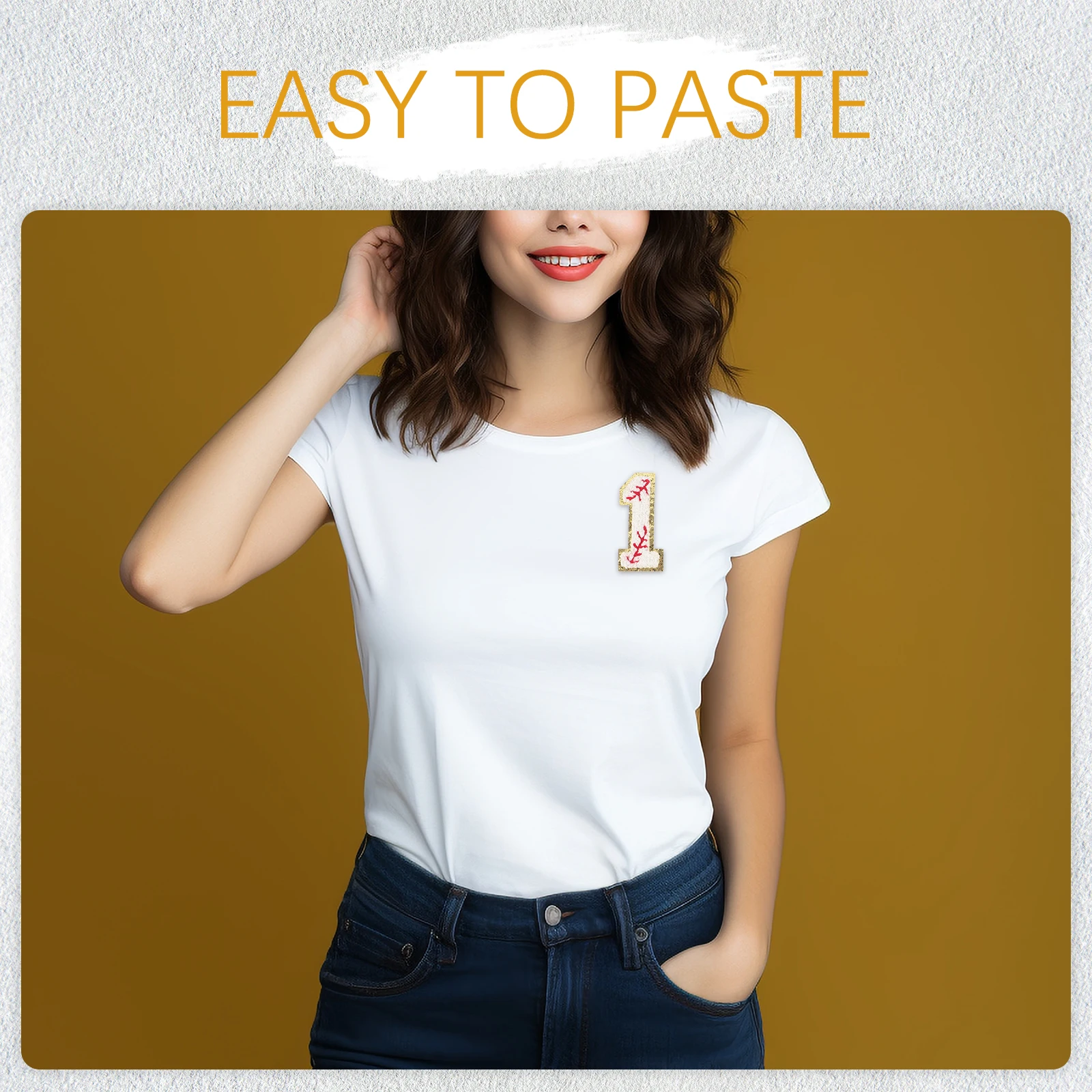 

10 Pcs Digital Embroidery Patch Number 0-9 White Flexible Fabric Clothing Repair Backpack Towel DIY Households Baseball Patches