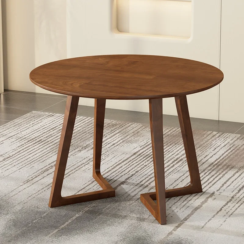 Table à manger nordique tout en bois massif, café en noyer léger, luxe, moderne, simple, salon, hôtel