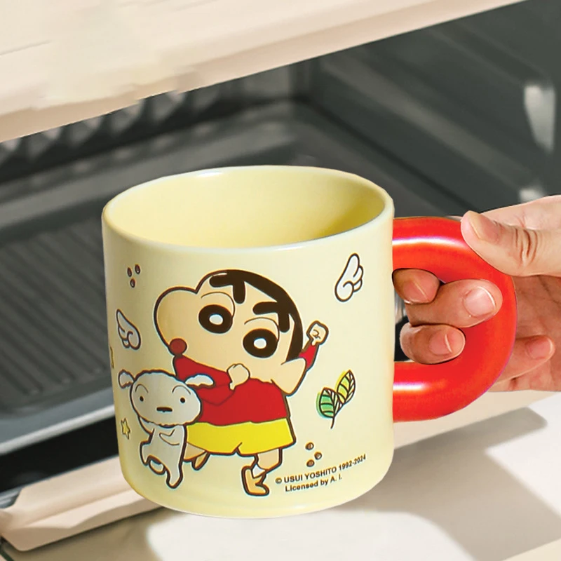 Cartoon Crayon Shin-chan Waniyama Action Kamen Ceramic Cup for Girls Cute 400ml Large Capacity Home Office Coffee Cup Mug