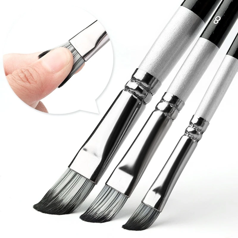 6 Chiếc Nghệ Sĩ Chuyên Nghiệp Cọ Sơn Phẳng/Xiên/Vòng/Đầu Nhọn Cọ Sơn Trang Sức Giọt