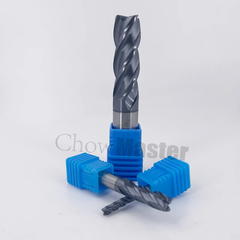 Fresa Chowmaster pulgadas 1/8 3/16 1/4 5/16 3/8 1/2 HRC55 fresa de carburo recubierto para herramientas de corte CNC de acero inoxidable