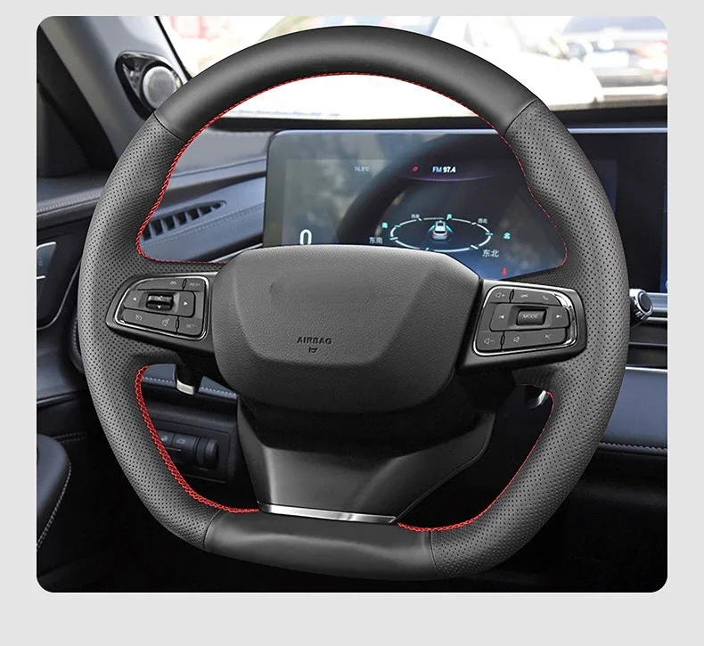 

Beautiful and Scratch Resistant Suitable for Chery TIGGO 8 PRO MAX 2021 2022 Leather Hand Sewing Steering Wheel Cover