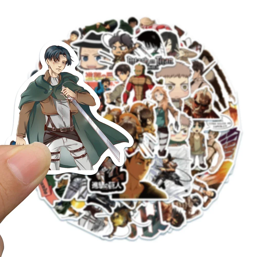 かわいいアニメ漫画ステッカーかわいい進撃の巨人落書きデカールスケートボードスーツケース電話防水デカール子供のおもちゃギフト