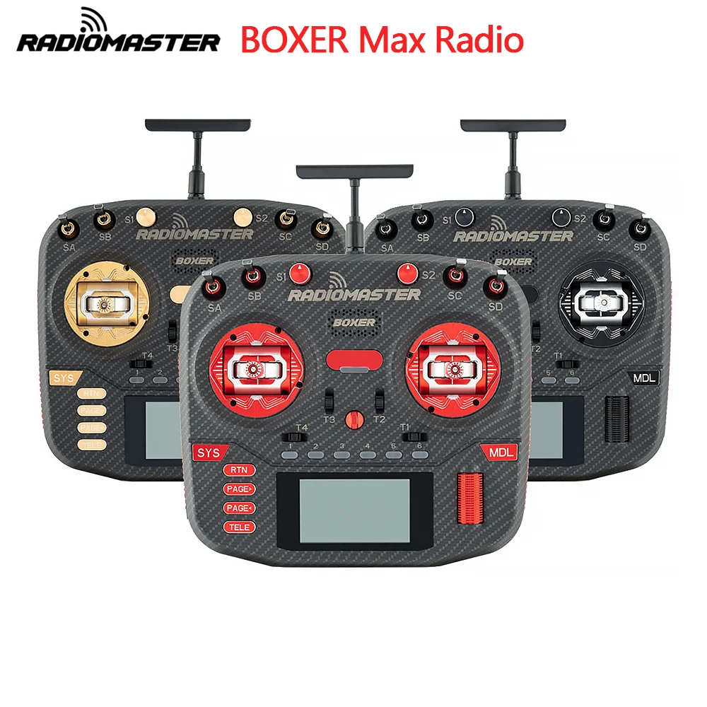 Radiomaster Boxer Max Transmitter Remote Control Carbon Fiber Pattern Case with AG01Hall Gimbals CNC buttons for RC Drone