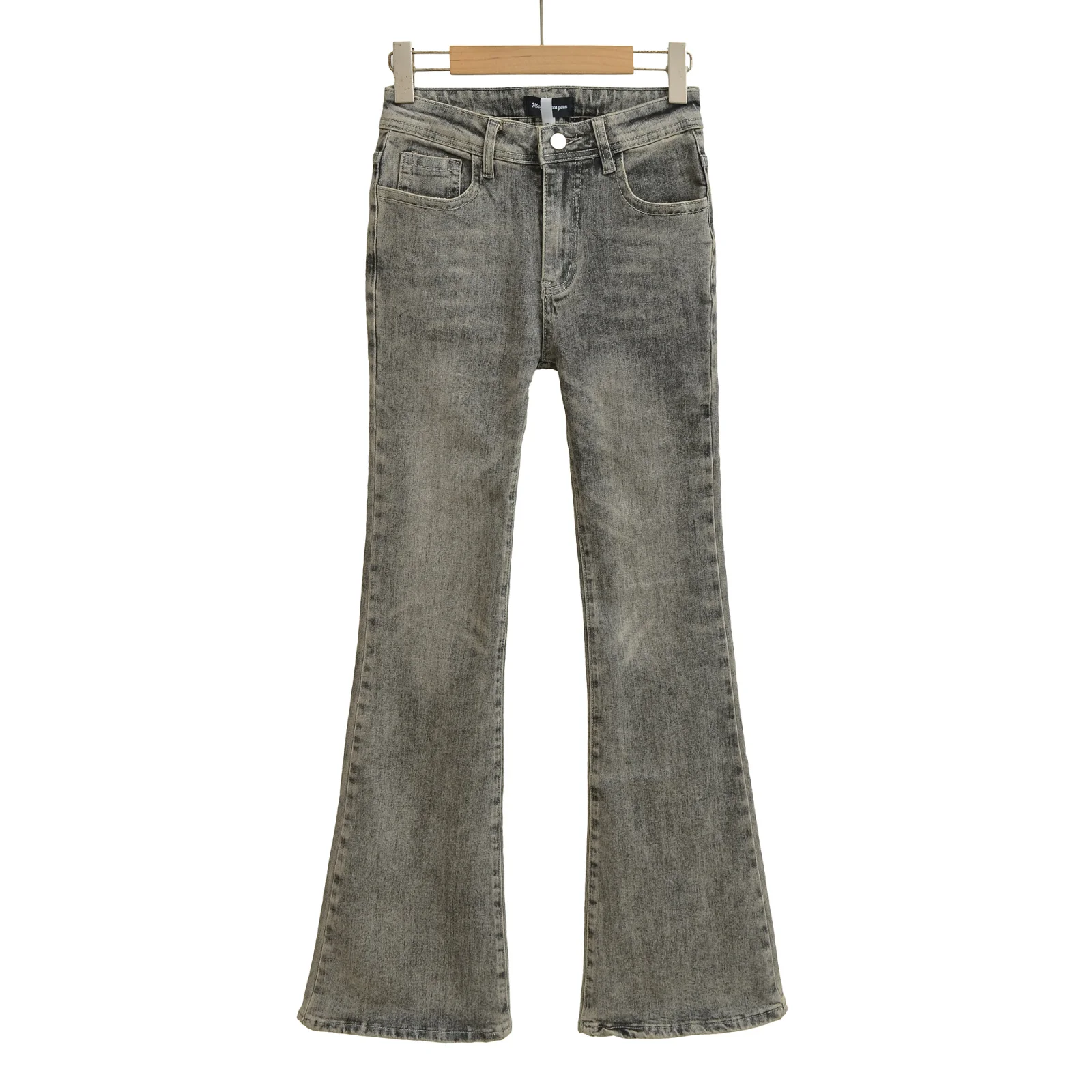 American Sle Retro Low Waist Elastic Slim Fit Flared Denim Jeans Damen Herbst Vielseitige Bootcut-Hose Knöchellange Hose