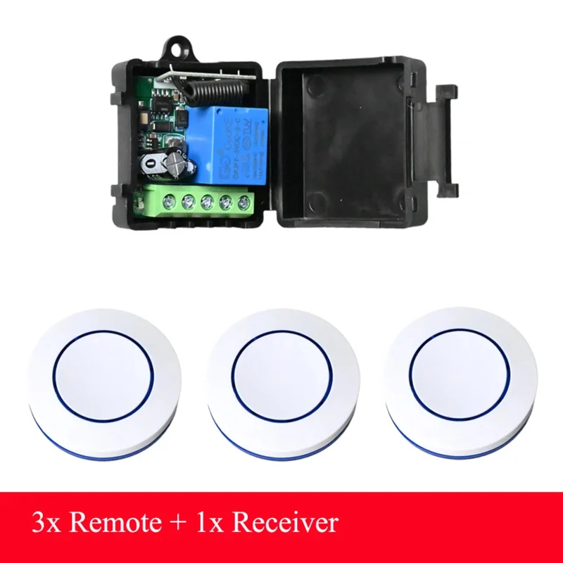 433Mhz Round Button Relay Module Remote Control Switch DC 6V 9V 12V 24V RF Wireless Kit for LED Lamp Bulb Gate Door Fan