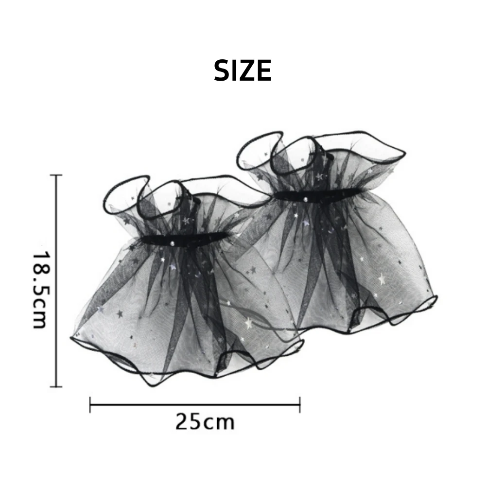 

1 пара прозрачных съемных манжет, сетчатые искусственные расклешенные рукава, тюлевые накладные манжеты для женщин, аксессуары для платья для подиума