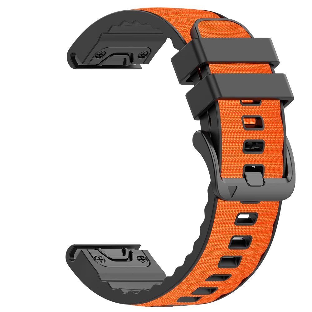 26/22 مللي متر حزام رياضي QuickFit لـ Garmin Fenix 8 Pro E 7x Epix Pro Enduro 3 2/Quatix 8 Instinct 3 Descent G2 نايلون + شريط سيليكون