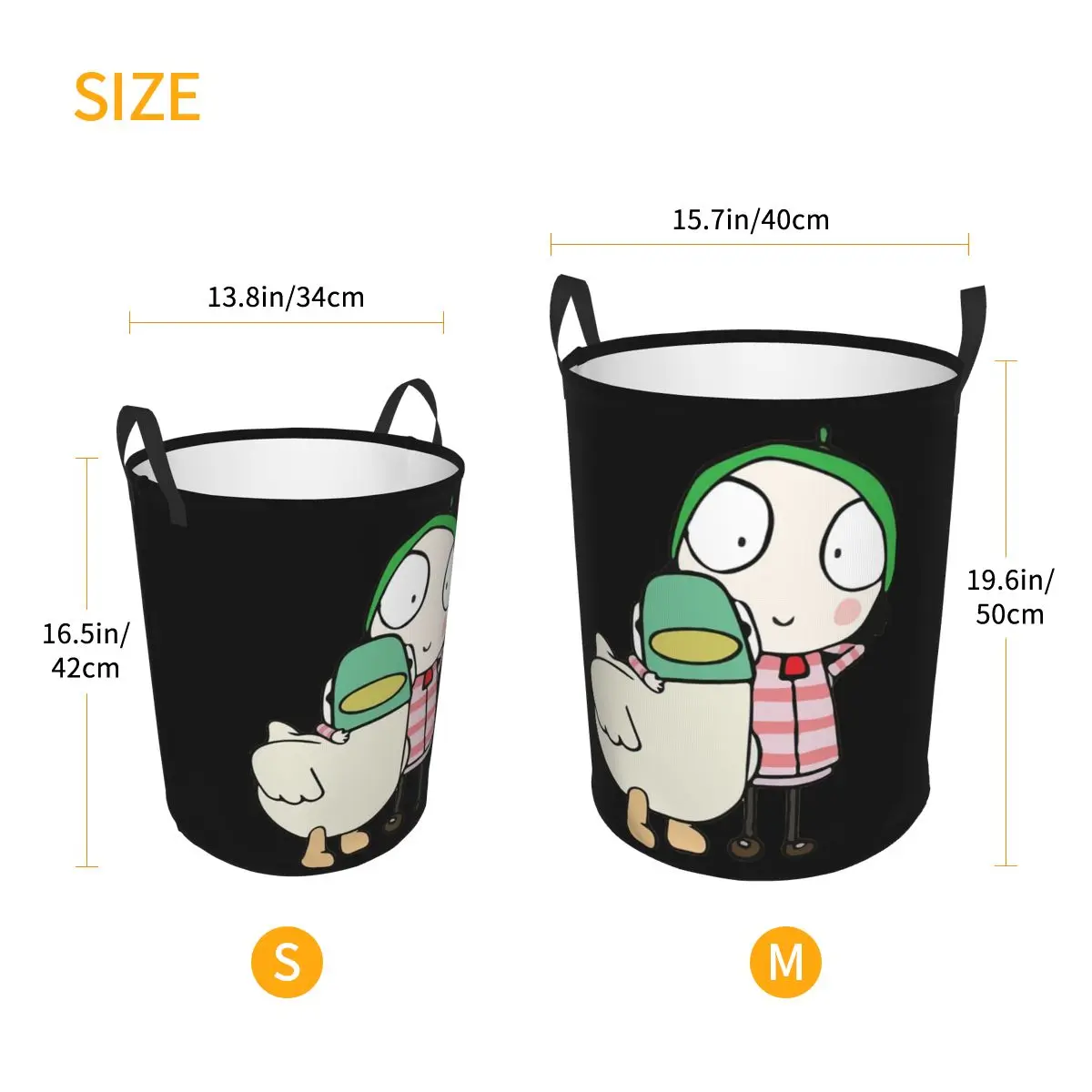 سارة وبطة، سلال غسيل قابلة للطي، ملابس قذرة، منظم منزلي، صندوق كبير مقاوم للماء للأطفال في المنزل