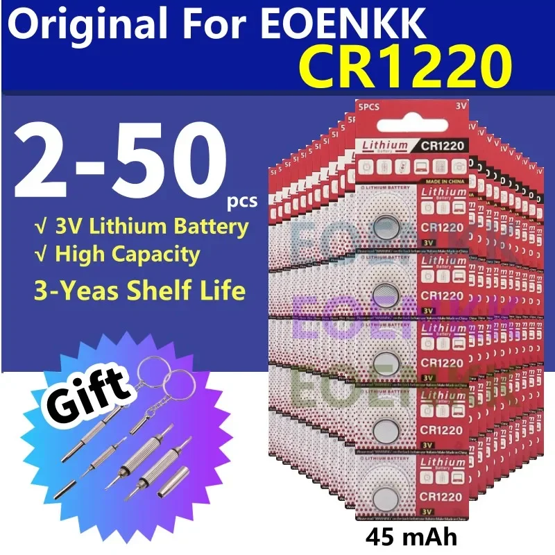 

New 2-50Pcs High Capacity CR1220 Batteries - 3V Lithium Coin Cell CR 1220 Battery for watches healthcare devices Calculator etc