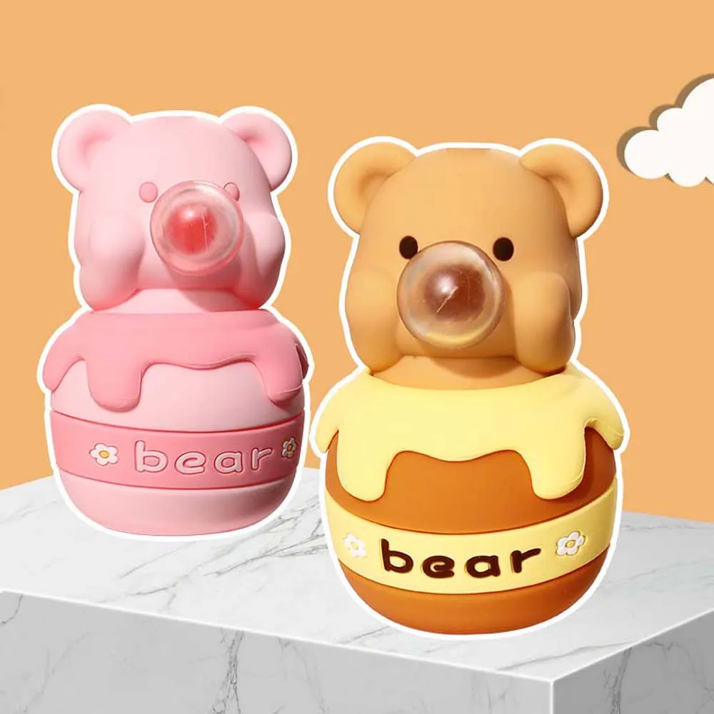 Bag Pendant Bear PVC Key Chain Cartoon Jewelry Accessories Cartoon Squeezing Toys PVC Honey Jar Backpack Decoration Kids Toys