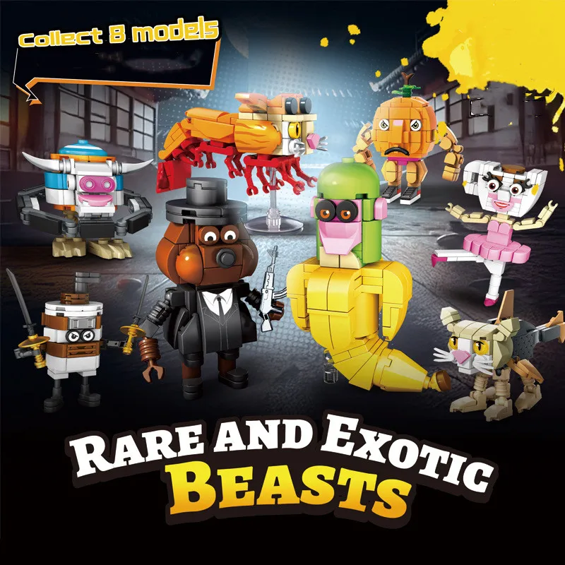 MOC Italienische Brainrot Ziegel Tung Tung Sahur Figuren Tralalero Tralala DIY Bausteine für Jungen Geburtstag Ziegel Spielzeug Geschenke