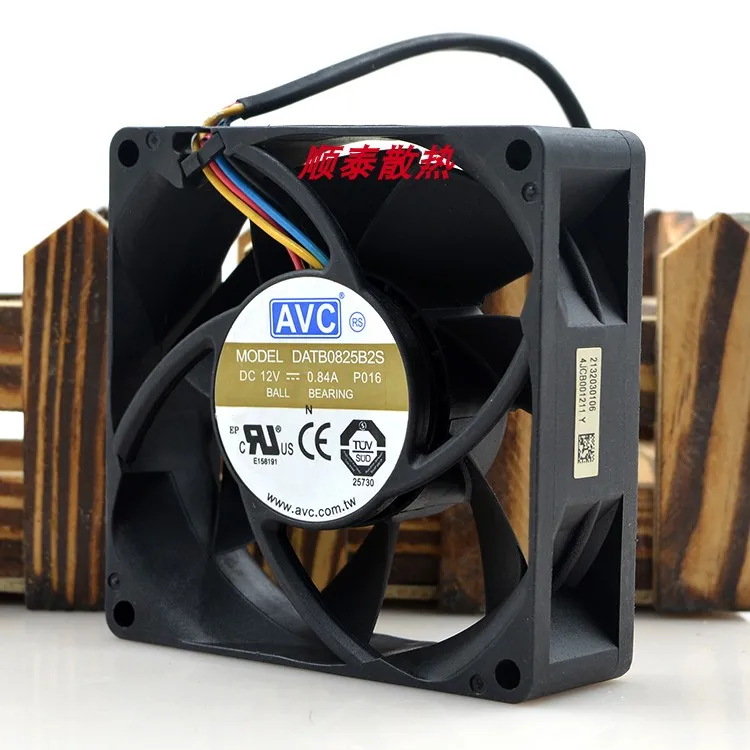 AVC DATB0825B2S P016 DC 12V 0.84A 80x80x25mm 4-Wire Server Cooling Fan