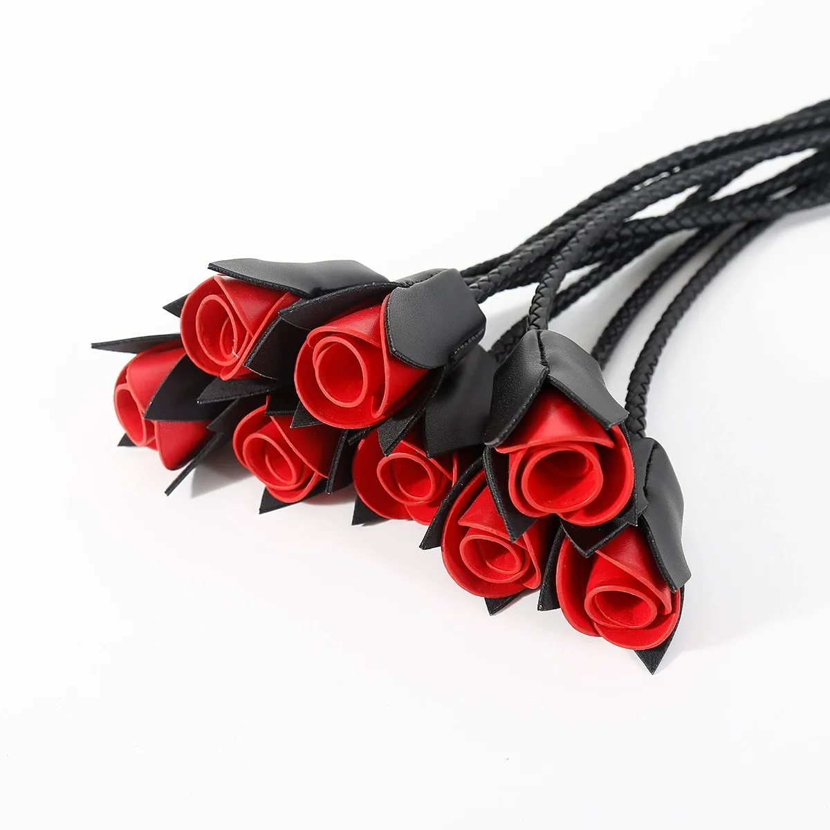 Sm 64.5cm fetiche couro do plutônio rosa flor chicotes flogger palmada paddlenout bdsm adulto jogo erótico flertando sexo cavalo chicote brinquedos
