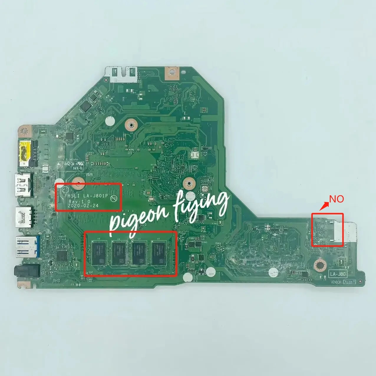 FH5LI LA-J801P Mainboard For Acer Aspire A315-56 Laptop Motherboard CPU:I7-1065G7 SRG0N RAM:4GB 100% Test Ok