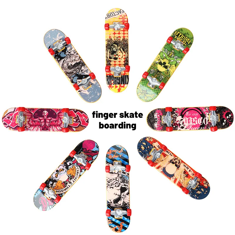 Mini Alloy Finger Skateboard Fingerboard Handskateboard Professional Stents Finger Skate Board Set Children Miniskateboard Toy