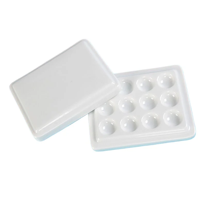 

1 шт. стоматологический инструмент для ногтей, имитация фарфора, Пыленепроницаемая Палитра с крышкой, 12 отверстий для стоматологической лаборатории, керамики и работы с ногтями