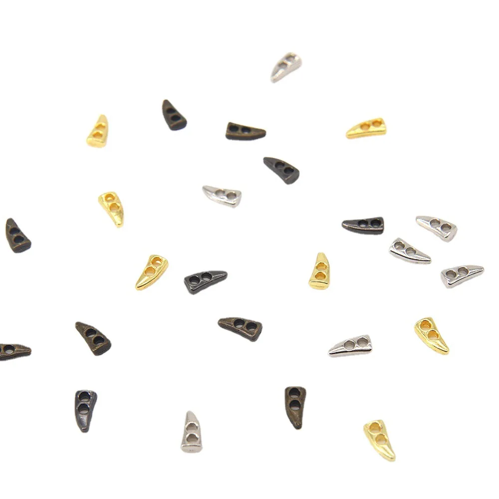 6x3mm Mini Metal Horn Buckle 2-hole Buttons for DIY Crafts Doll Clothes Sewing Dollmaking Accessories Card Making Scrapbooking