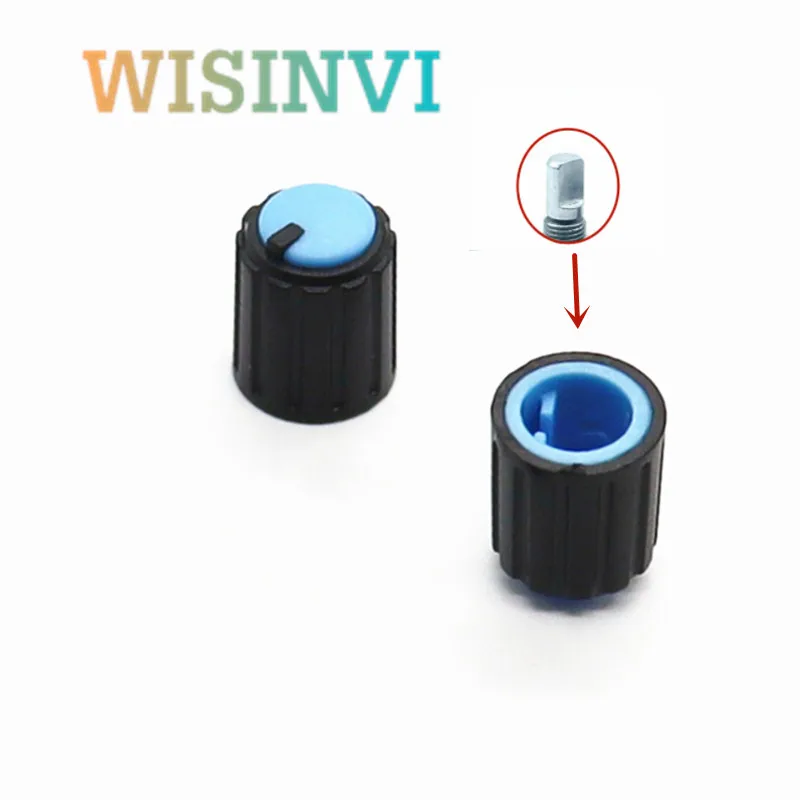 10PCS 9.5*12MM Black And Blue Plastic Small Knob Potentiometer Audio Equipment Knob Hat Inner Diameter 6MM