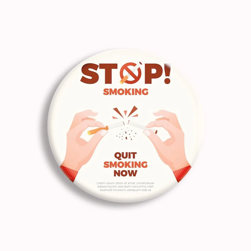 No Smoking Please Sign Soft Button Pin Quit Smoking Now Customized Brooch Bag Accessories Creative Friends Gifts