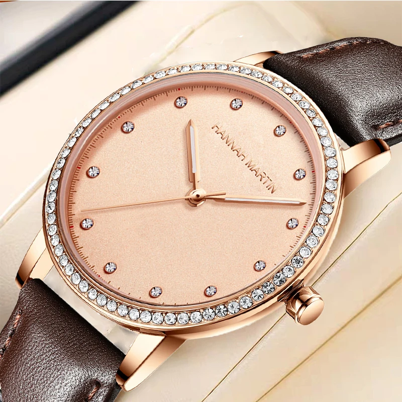 Relogio Feminino Elegante Top Brand 30M Waterproof High Quality Rose Gold 34mm Dial Diamond Luxury Women Watches Quartz Original