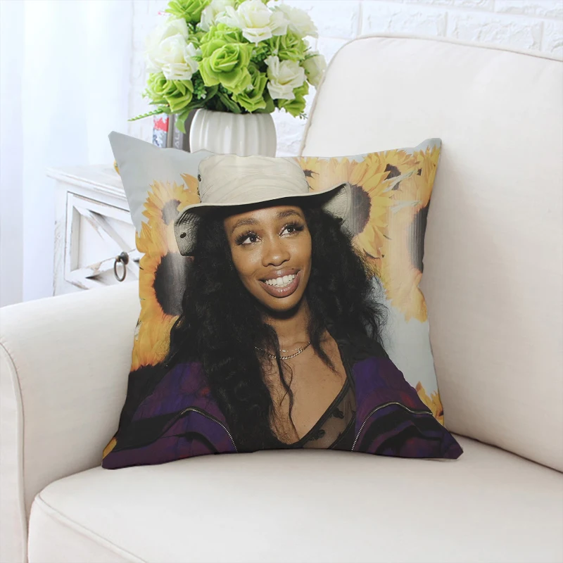 

Customized pillowcase SZA fan gift double-sided printed sofa cushion cover for home headboard backrest chair waist cushion 45x45