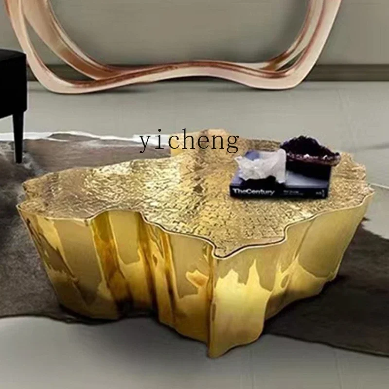 

RWJ Coffee Table Villa Home Creative Tea Table Custom Living Room Golden Modern Minimalist Tea Table