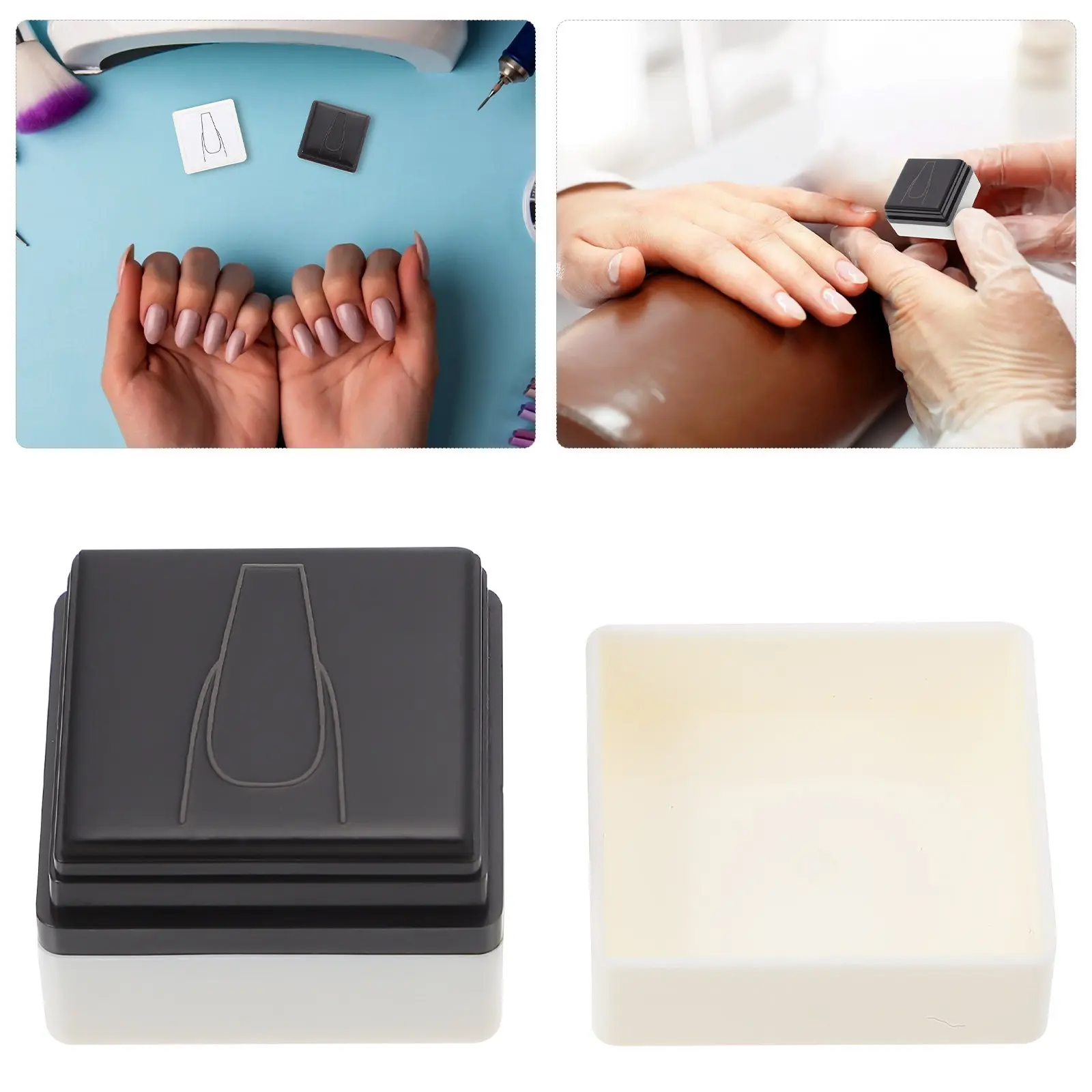 Nail Art Practice Stamp-Pad with Simple Structure Efficient Design Manicure Painting Practicing Stamper Salon Nail Art Tool