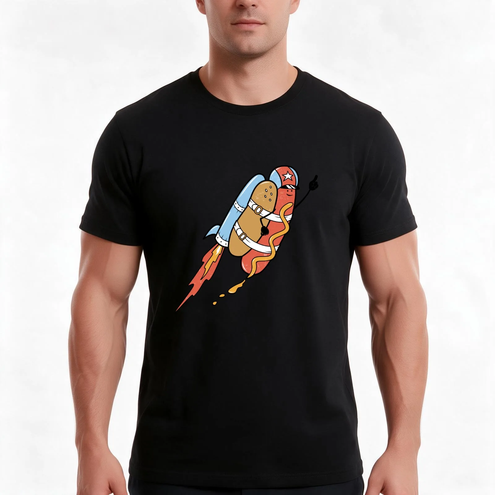 The Fastest Food T-Shirt, Summer Casual Cotton Tee, Oversized Streetwear Tops, Vintage Graphic Print, Loose Fit Short Sleeve