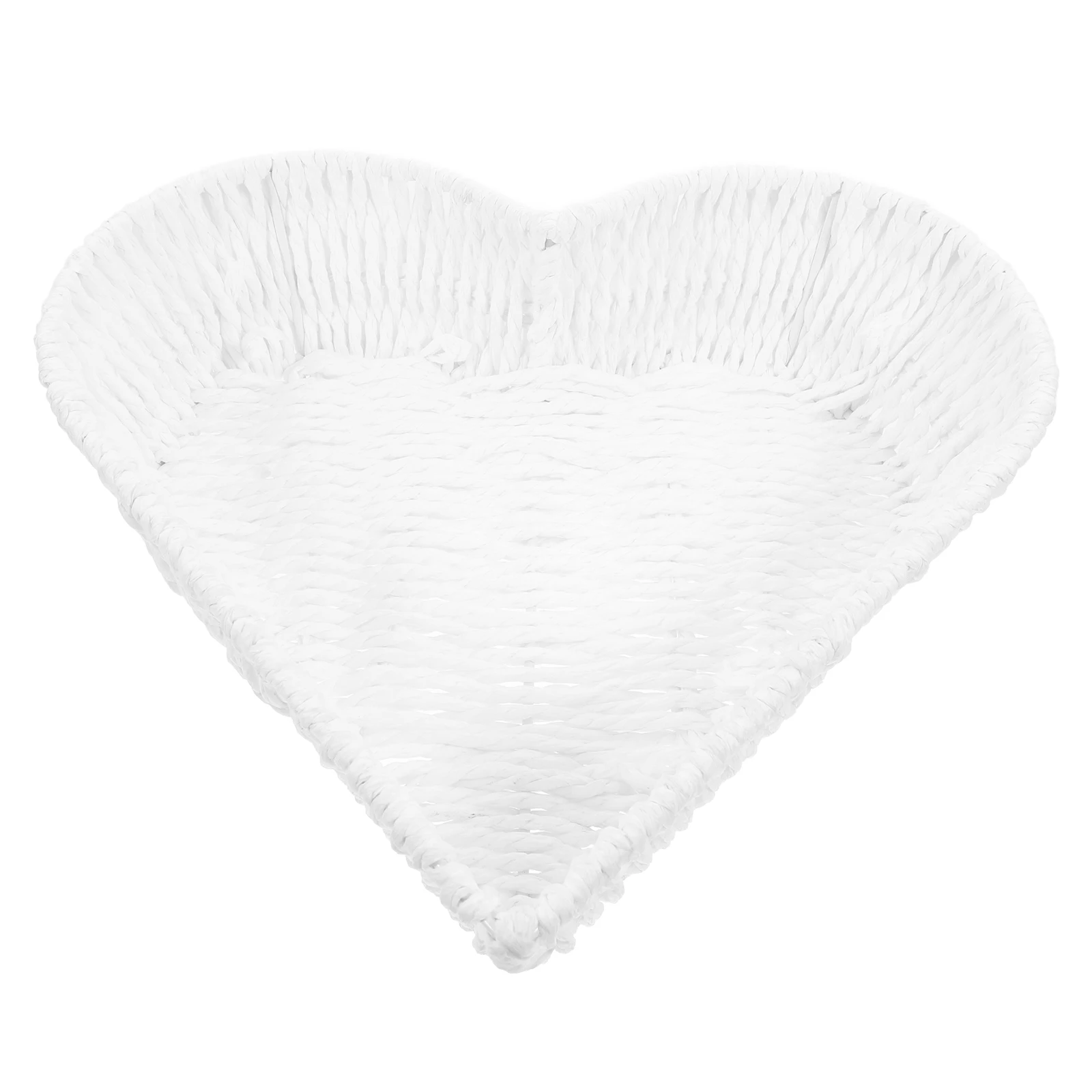 

Heart Shaped Storage Basket Paper Rope Weaving Multifunctional Spacesaving Kitchen Bar Decorative Baskets Handwoven