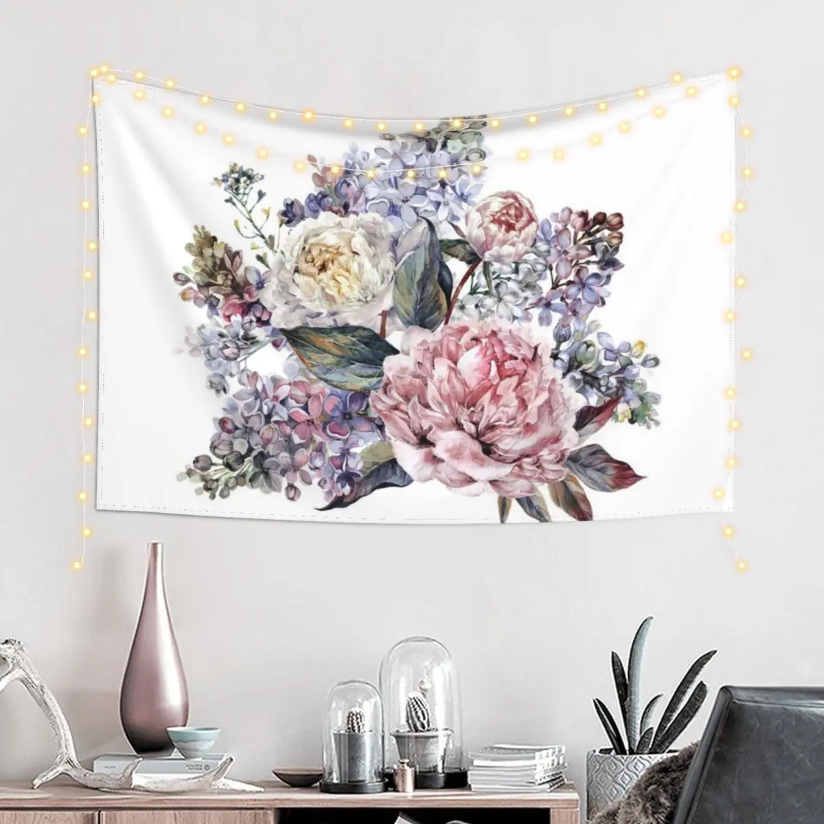 

Watercolor Bouquet Tapestry Christmas Decoration Room Decorations Funny Tapestry