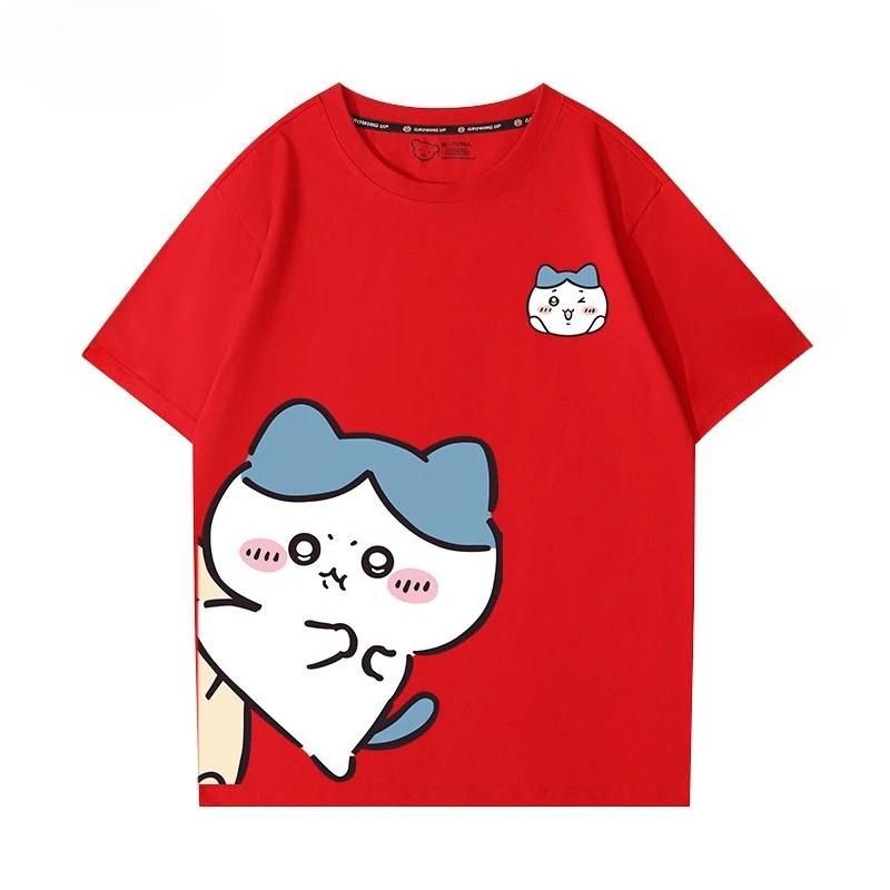 Chiikawa Weiches Niedliches Anime-Charakter T-Shirt für Männer und Frauen, Locker Geschnittenes Lässiges Sommer-Kurzarm-Shirt mit Rundhalsausschnitt, Harajuku Streetwear Alltags-Oberteil – Detail 9