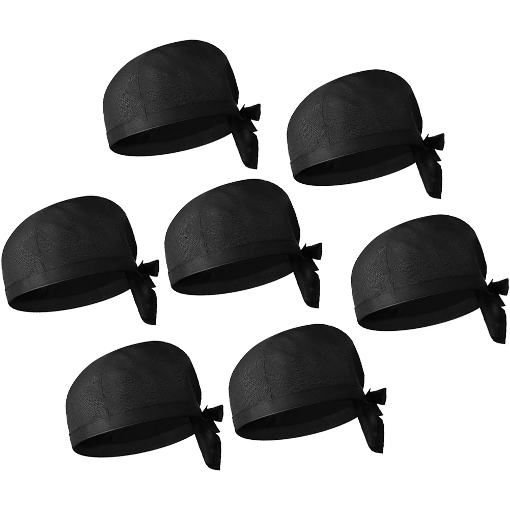 

7pcs Chef Hat Turban Cotton Breathable Comfortable Kitchen Cook Serving Uniform Hat For Restaurant
