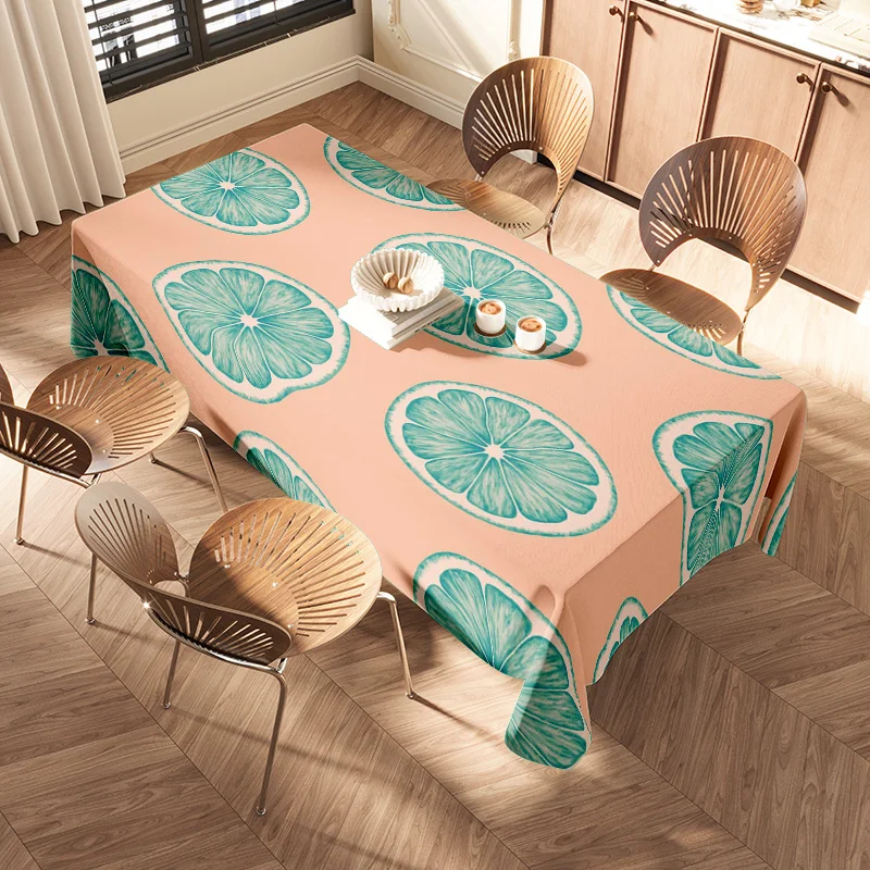 Modern Retro Fruit Printed Tablecloth for Dining Room Decoration Orange Green Leaves Design Home Decor Bed Sheet Set for Kitchen