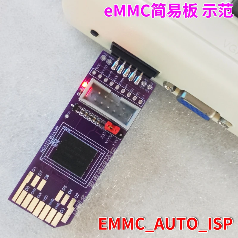 BGA153 Easy Board/BGA169 SD-EMMC 8-bit 1.8V 809H-ISP Flywire Non Detachable Read/Write Board