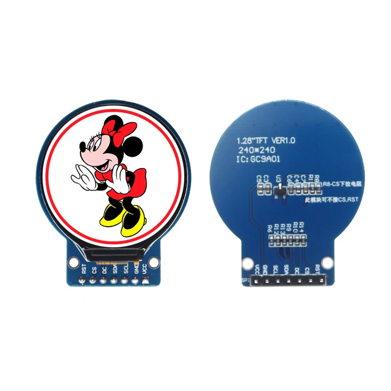 1.28 inch Round Color TFT Display HD IPS Module 240X240 SPI Interface GC9A01 Driver 7Pin