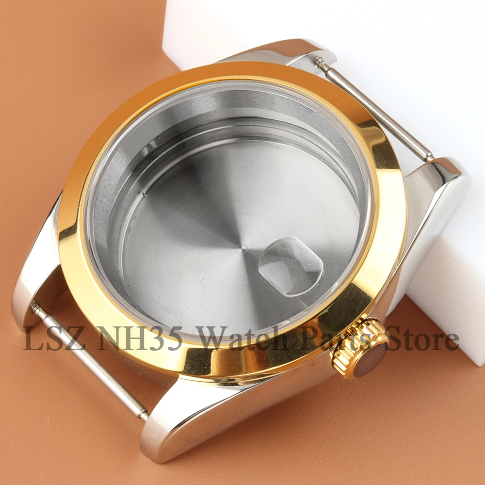 

36mm 39mm Gold Silver Watch Case Waterproof Sapphire Glass Fit Seiko NH35 NH36 Movement 28.5mm Dial 316L Steel DATEJUST Case