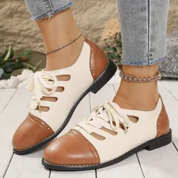 Flats Women Casual Loafers Shoes Designer Dress Fashion Walking Shoes New 2024 Autumn Lace Up Sport Shoes Femme Trend Zapatos