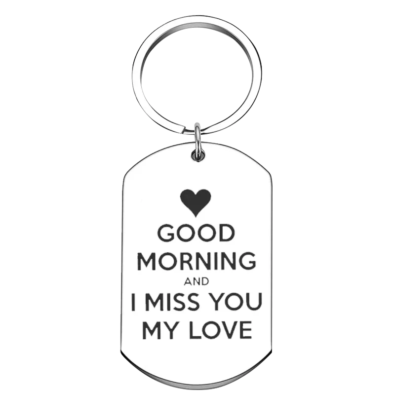 Cute lovers Keychain Pendant couple Key Chains good morning and i miss you my love