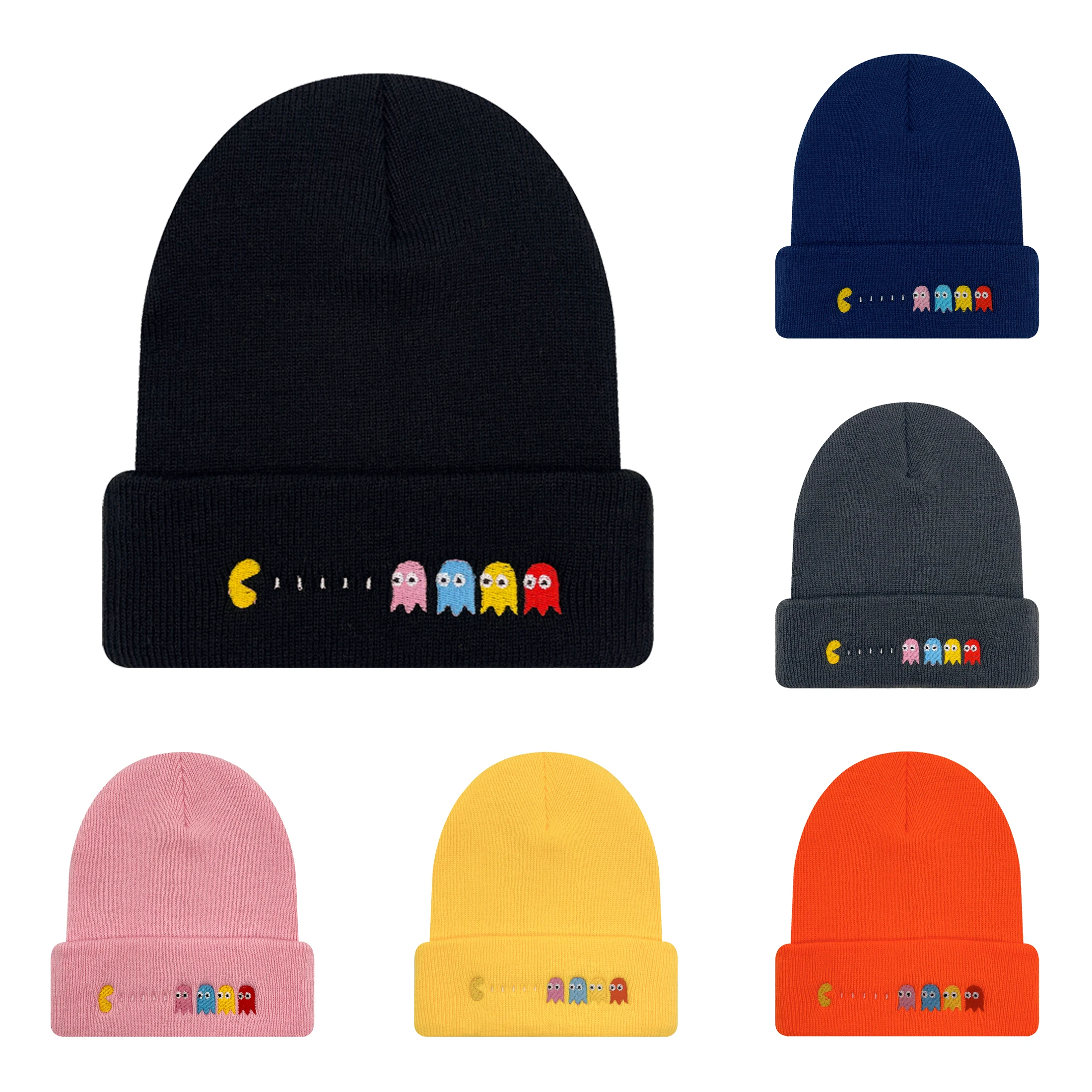 1PCS cartoon embroidery cute fashion pullover hat unisex skullcap Winter hat cold hat everything beanie for kids