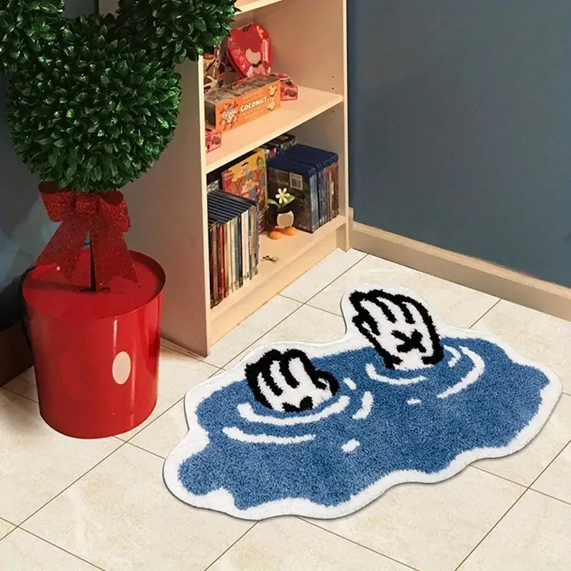Cartoon Cashmere-like Bedroom Carpet Cute Decoration Bathroom Kitchen Non-slip Floor Mat Home Living Room Bedside Soft Rug Plush