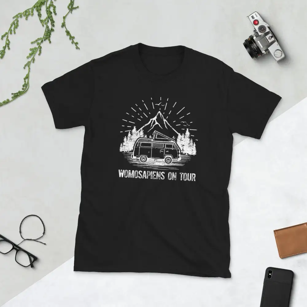 Womosapiens On Tour T Shirt I Vanlife Traveler Mountain and Nature