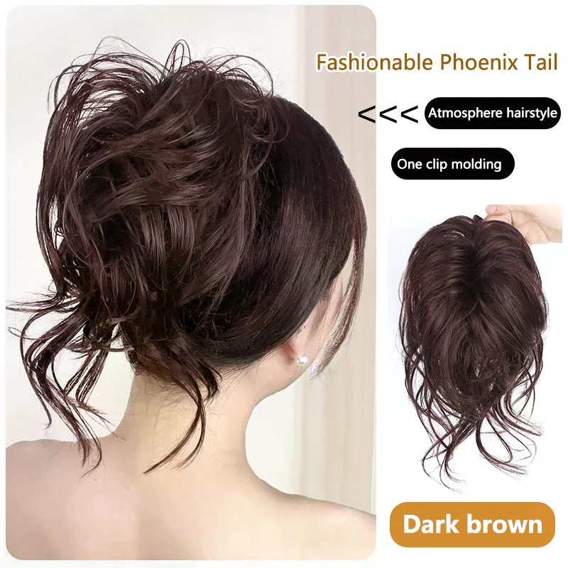 Synthetic Fluffy Messy Hair Bun Curly Natural Claw Clip Hairpiece Hair Extension For Women Daily Party Salon Hair Styling Tools