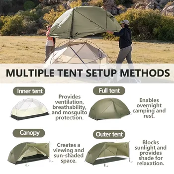 Naturehike Mongar 2 UL/PRO/Base Tent Camping 1-3 Person Tent Outdoor Travel 15D Waterproof Ultralight Backpacking Shelter Tent 4