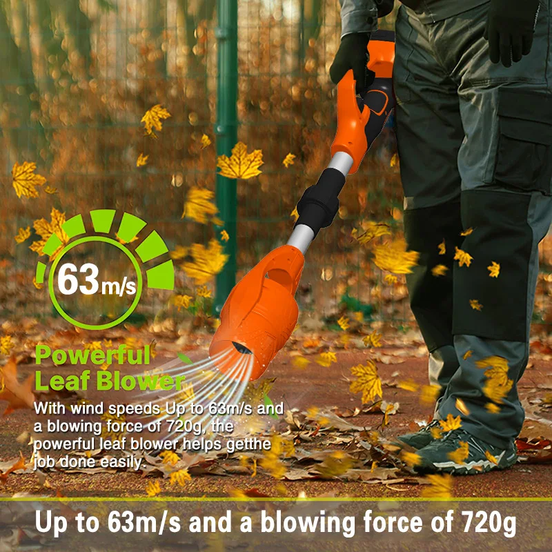 Lithium-powered garden blower electric leaf blower foldable handheld snow and dust blower high-power rechargeable