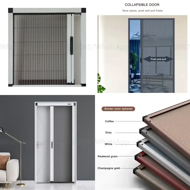 2026 Retractable Mosquito Net Rolling Window Door Mesh Sliding Push up Aluminium Profile Insect Roller Pleated Windows Screen